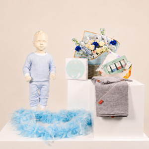 FEETJE wafelpyjama Blue White Geschenkpakket